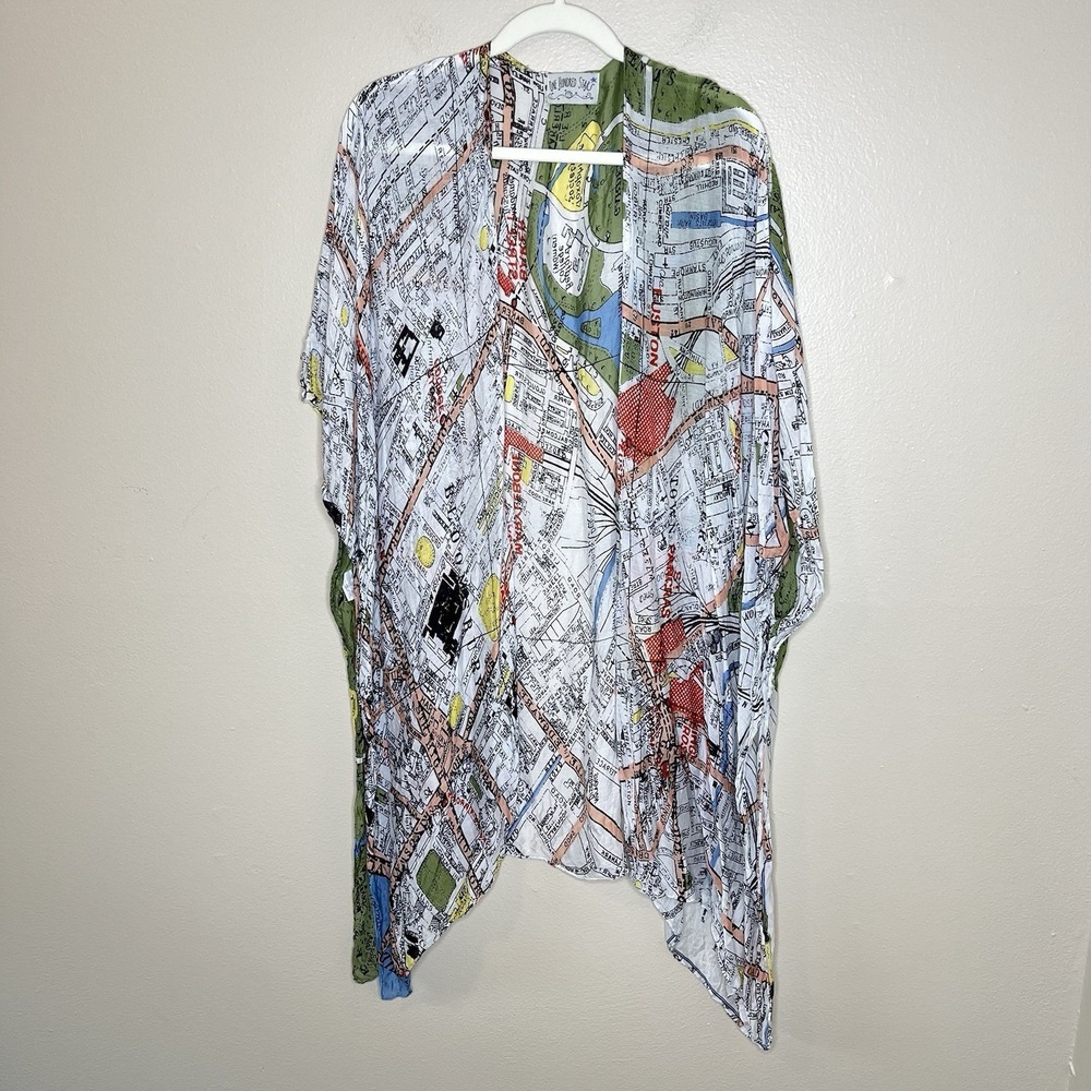 one hundred stars kimono Open Front Beach Coverup Long London Suburb 1932 Railro